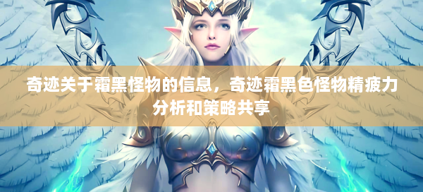 奇迹关于霜黑怪物的信息，奇迹霜黑色怪物精疲力分析和策略共享  第2张