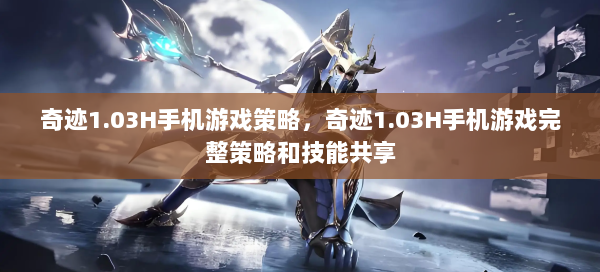 奇迹1.03H手机游戏策略，奇迹1.03H手机游戏完整策略和技能共享  第3张